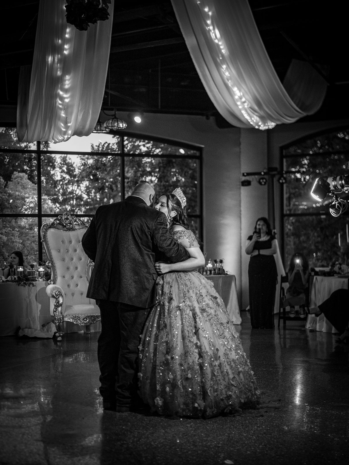 Bride and groom at DJ setup